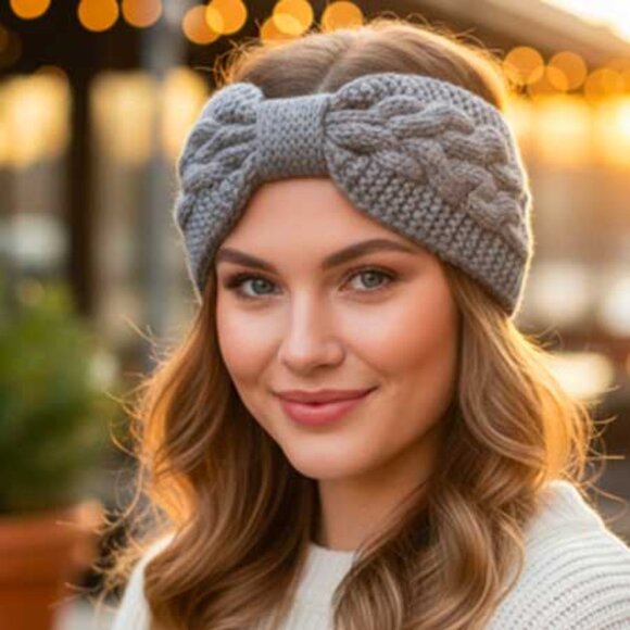 2/$21 Bluish Grey Ladies Knot Winter Headband - Brand New - Picture 3 of 7